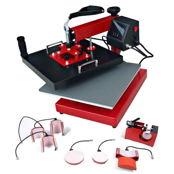 Estampadora Para Sublimación 8 en 1 - Plancha 30x38 + 2 Platos + Gorro + 4 Tazas Senko ECH800
